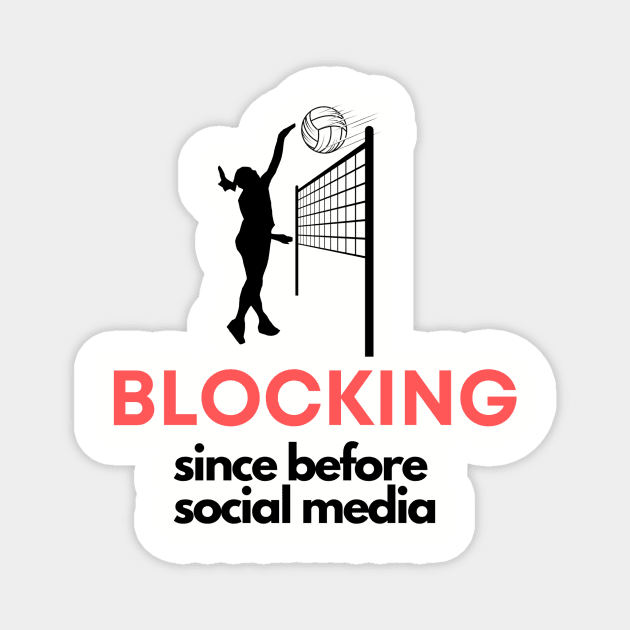 Blocking since before social media Magnet by Sport-tees by Marino's