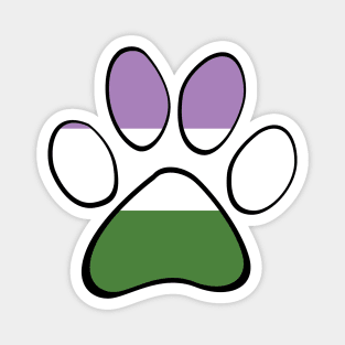 Genderqueer Pride Paw Magnet