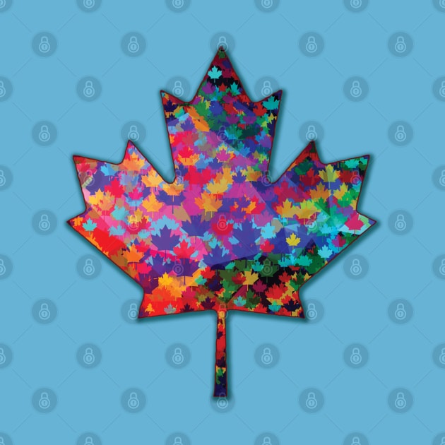 Rainbow Mosaic Canada Maple Leaf by NaturalDesign