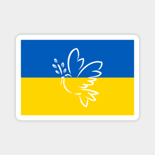 Ukraine Flag and Dove of Peace Magnet