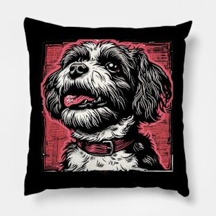 Retro Art Shih Tzu Dog Lover Pillow