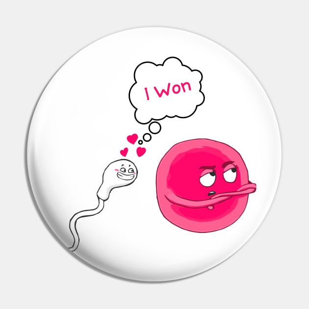 Cute Sperm and Egg Ovum Cute Couple Pin by labstud