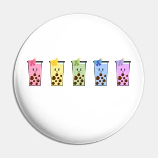 Rainbow Boba Cups Pin