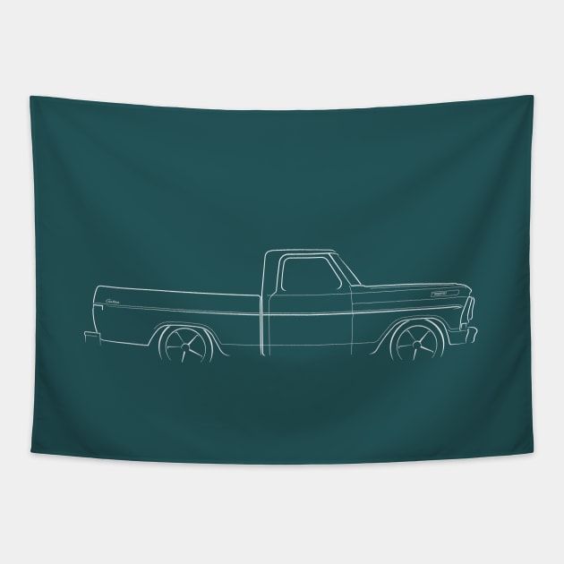 1971 Ford F-100 Pickup - profile stencil, white Tapestry by mal_photography