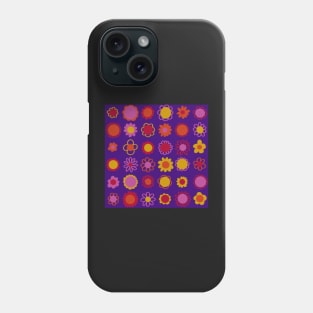 Psychedelic Flowers on Purple Phone Case