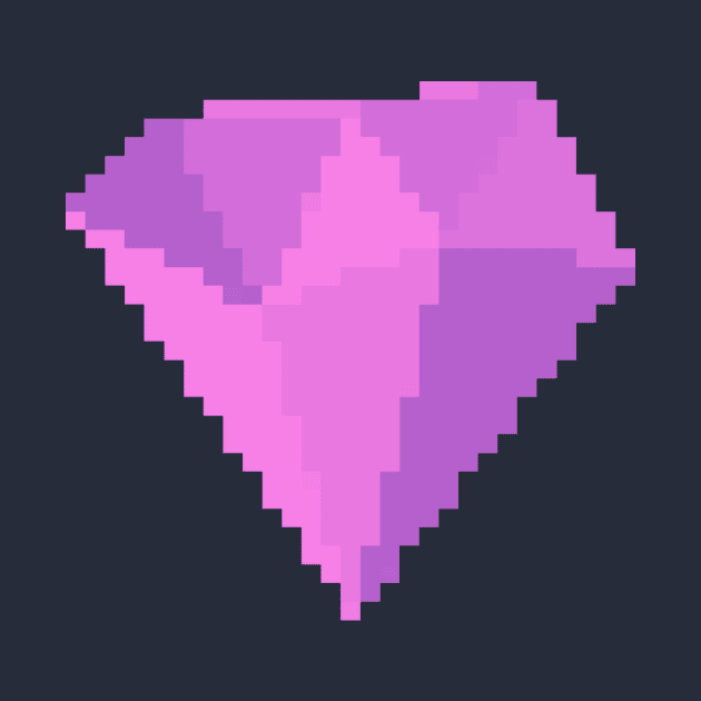 Pink Tourmaline Gem Pixel Art by christinegames