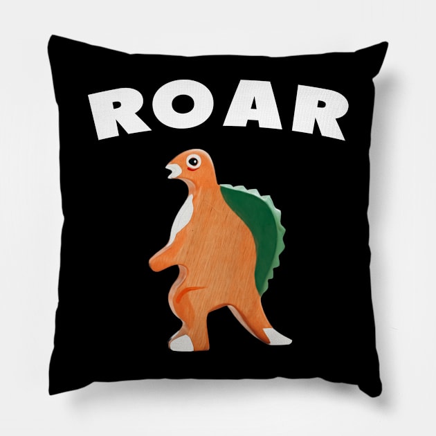 Cute Dinosaur Backtoschool Quote White Pillow by Dolta