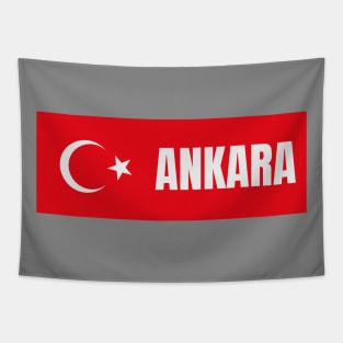 Ankara City in Turkish Flag Tapestry