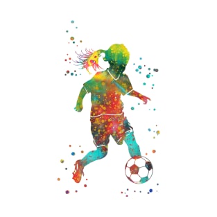 Soccer Player Little Girl With Ball T-Shirt