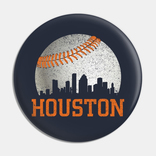 Vintage Houston Texas Skyline Baseball Pin by Hong Lien 