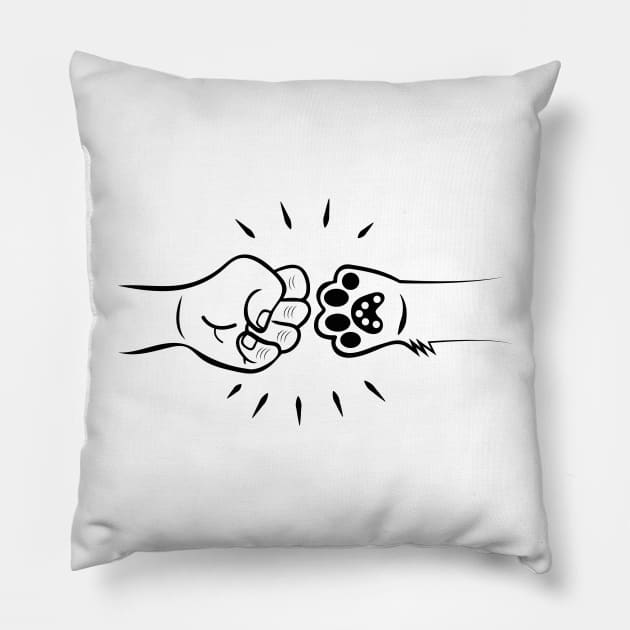 Dog Fist Bump Pillow by uncommontee