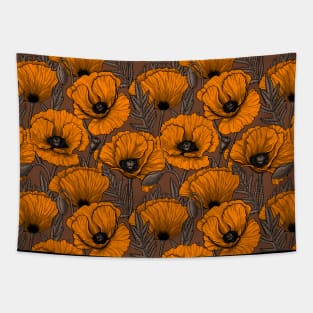 Orange poppy garden 3 Tapestry