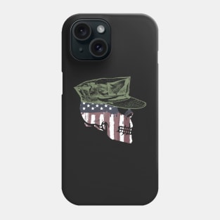 Painted American Flag Military Skull Phone Case