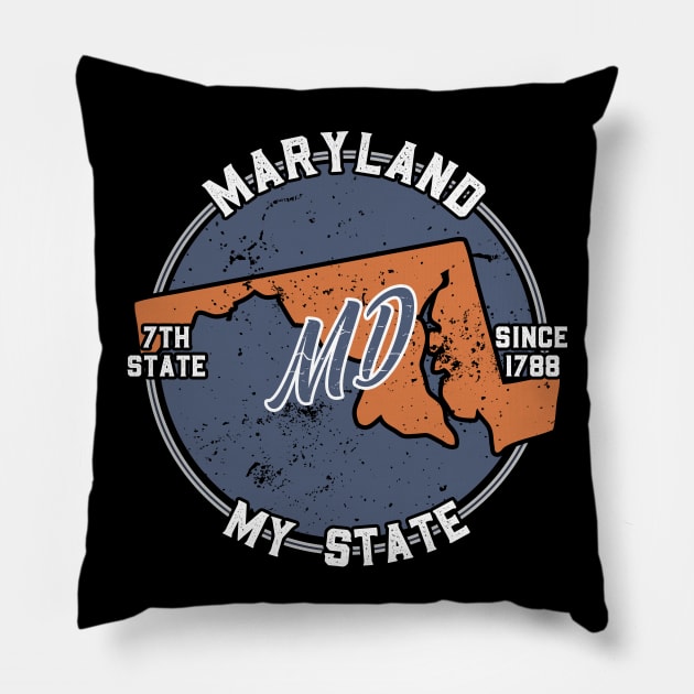 Maryland My State Patriot State Tourist Gift Pillow by atomguy