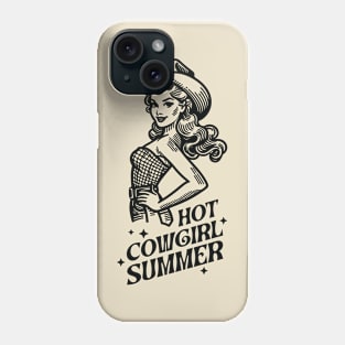 Hot cowgirl summer; cute; vintage; retro; cowgirl; rodeo; horses; country; western; cowboy; horse riding; horse lover; hot; pin up girl; Phone Case