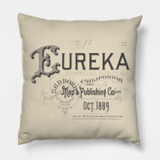 Eureka, California Sanborn Map 1889 Pillow