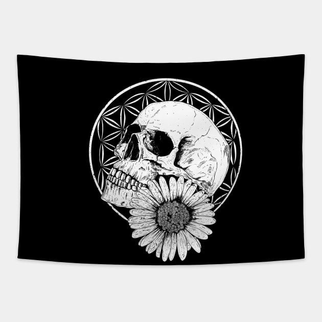 Macabre Goth Skull Tapestry by DRIPCRIME Y2K