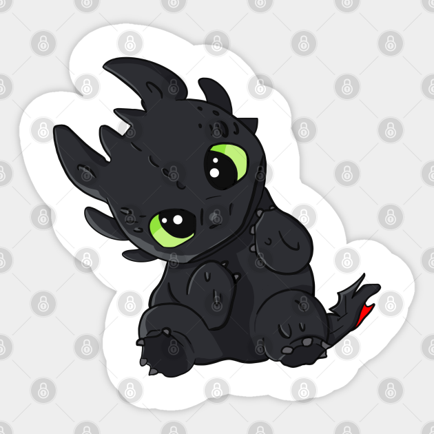 Cute baby dragon Toothless from cartoon How to train your dragon - Toothless The Dragon - Sticker | TeePublic Cute baby dragon Toothless from cartoon How to train your dragon - Toothless The Dragon - Sticker | TeePublic