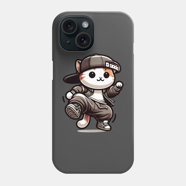 Groove Whisker: B-Boy Cat Breakdancing Phone Case by Ingridpd