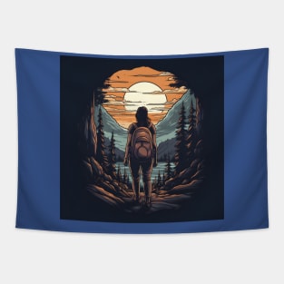 Backpacking Hiking Wanderlust Tapestry