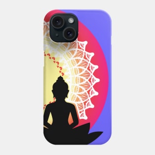 Buddha - The Peaceful Meditating Enlightened Soul Mandala Print Design GC-092-13 Phone Case