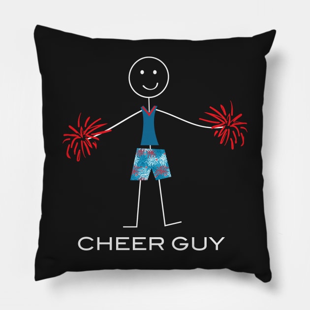 Funny Mens Cheer Illustration Pillow by whyitsme