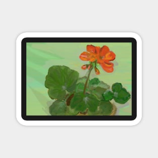 An Orange Geranium Magnet