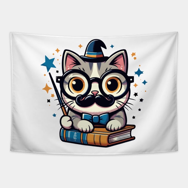 Nerdy Cat Tapestry by Graceful Designs