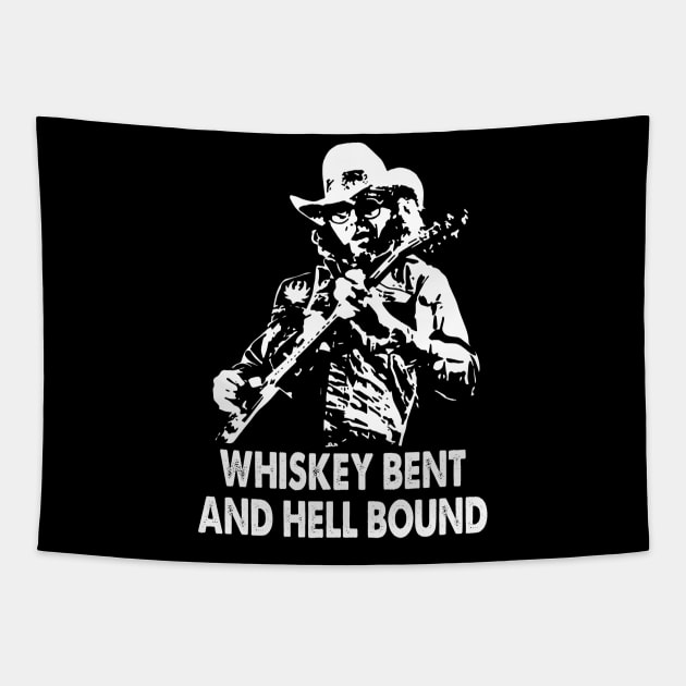 Whiskey bent hank art country music Tapestry by Tosik Art1