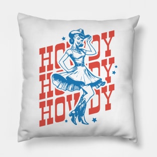 Howdy Cowgirl Dance Retro Country Western Cowboy Cowgirl Gift Pillow