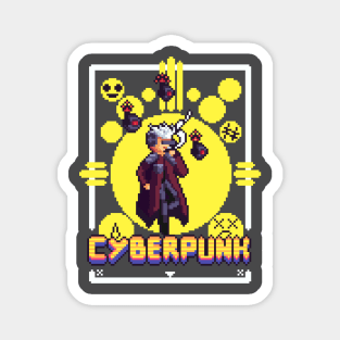 Cyberpunk PixelArt Magnet