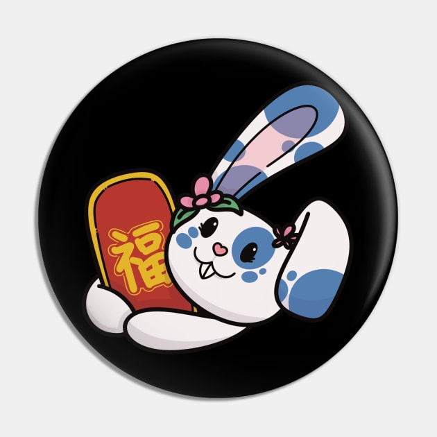 Chinese New Year 2023 Rabbit Zodiac Lunar Pin by Art by Biyan