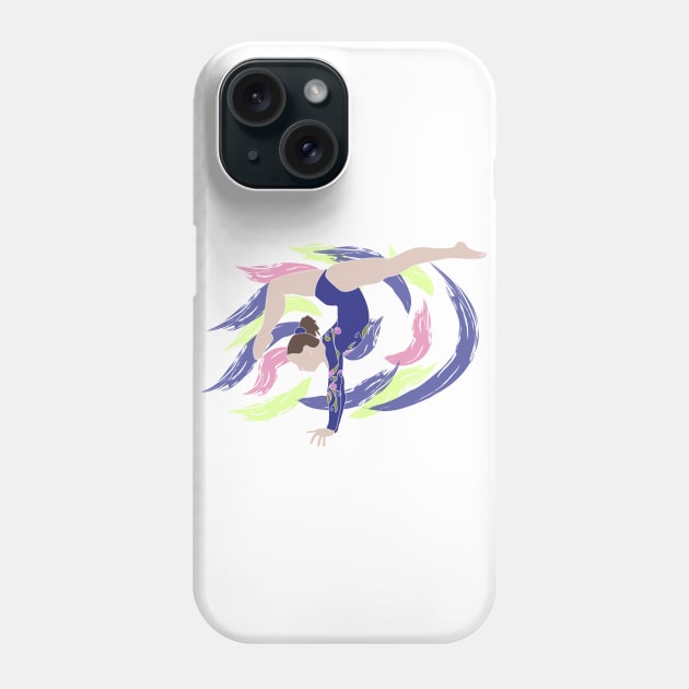 Gymnast Handstand Blue, Pink & Green Phone Case by FlexiblePeople
