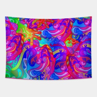 Rainbow Psychedelic Colorful Swirl Pattern Tapestry