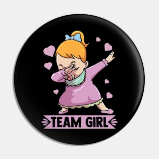 Cute Dabbing Baby Girl Gender Reveal Team Girl Funny Gender Reveal Shirts For Family Pin