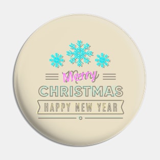 Merry Christmas New Year Neon Pin