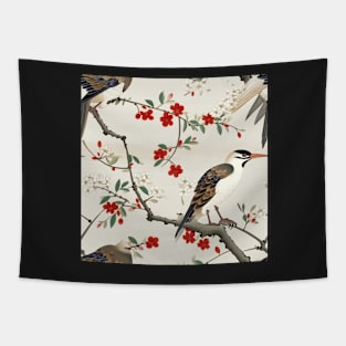 Oriental bird flower tree pattern Tapestry