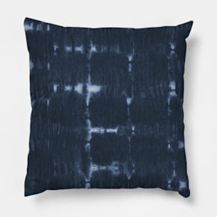 Soft texture of Shibori squares - navy blue Pillow