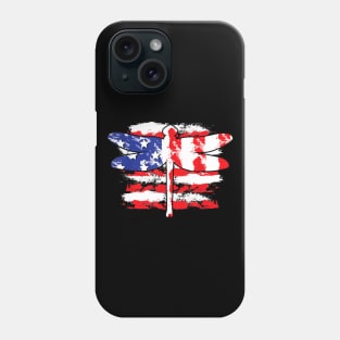 4th of July Patriotic Dragonfly with US American Flag Phone Case