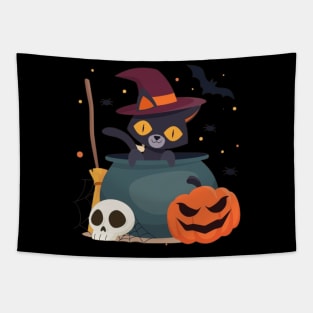 Catoween Halloween Cats Pumpkin Tapestry