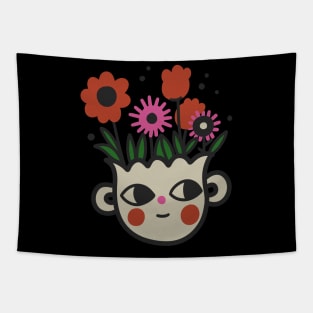 Garden Pot Face #smile face tattoo illustrations 5 Tapestry