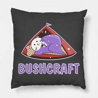 Bushcraft by kawaii teddy bear. Pillow