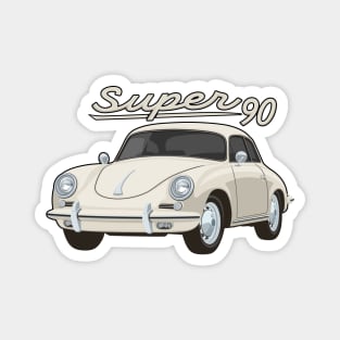 356 B Super 90 gt coupe Car classic vintage retro cream Magnet