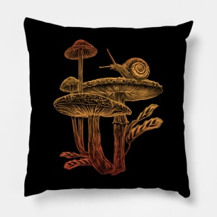 Mushrooms & Snail Y Pillow