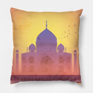 India. Retro travel poster Pillow