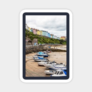 Tenby Harbour Boats Waiting For The Tide, Pembrokeshire, Wales Magnet