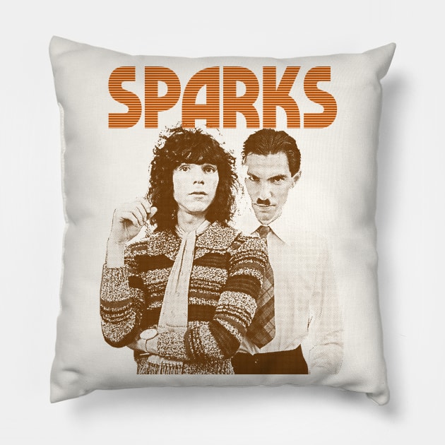 Sparks - Vintage Style Retro Aesthetic Design Pillow by DankFutura