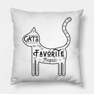 Cats Are My Favorite People, White Background, US Spelling Pillow