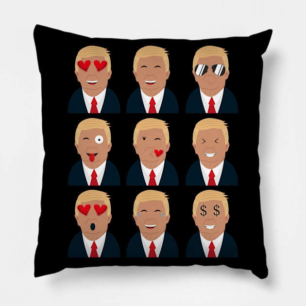 Trumoji-Trump emoji-president election Pillow by MaryMas