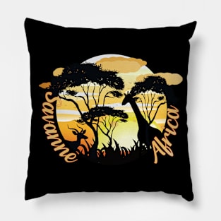 Giraffe in der Savanne von Afrika Pillow